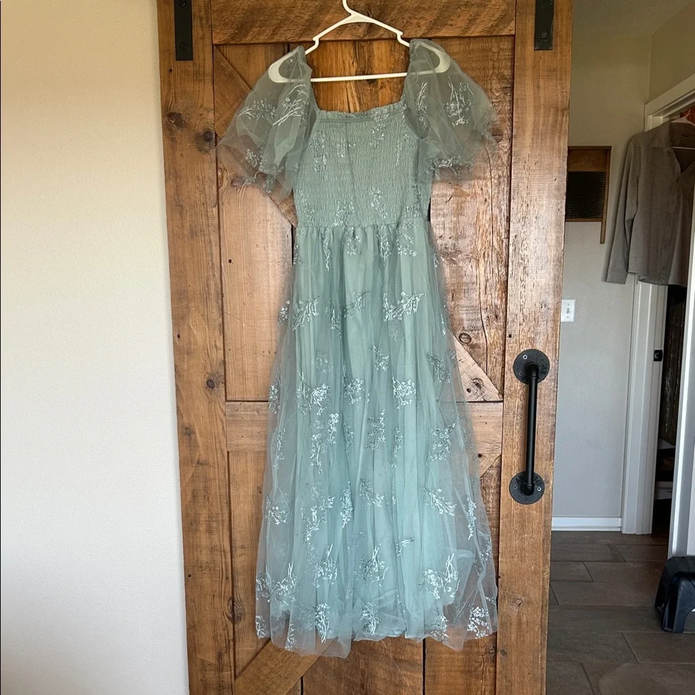 Baltic Born Sage Green Embroidered Maxi Dress - Picture 2 of 11